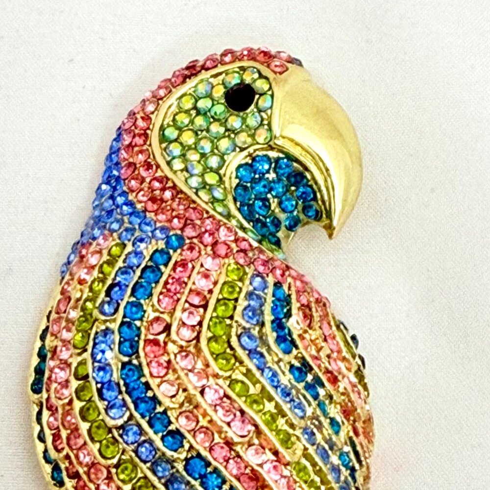Colorful Large Parrot Brooch - Off Park Collection by JTV with Box - Picture 4 of 12
